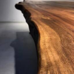 Custom Order Dark Brown Walnut Table - Live Edge Slab Table- Dining Coffee Kitchen Office -Solid Wood-%100 Handmade - thumbnail 2