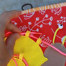 Snail Lacing Page For Custom Built Quiet Book By Tomtoy, Lace & Tie Activity, Threading Busy Book Page, 20x20cm, Single - thumbnail 2
