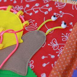 Snail Lacing Page For Custom Built Quiet Book By Tomtoy, Lace & Tie Activity, Threading Busy Book Page, 20x20cm, Single - thumbnail 3