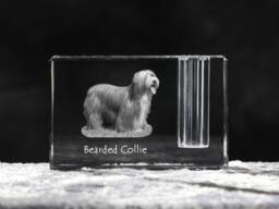 Bearded Collie, Crystal Pen Holder With Dog, Souvenir, Decoration, Limited Edition, Collection - thumbnail 1