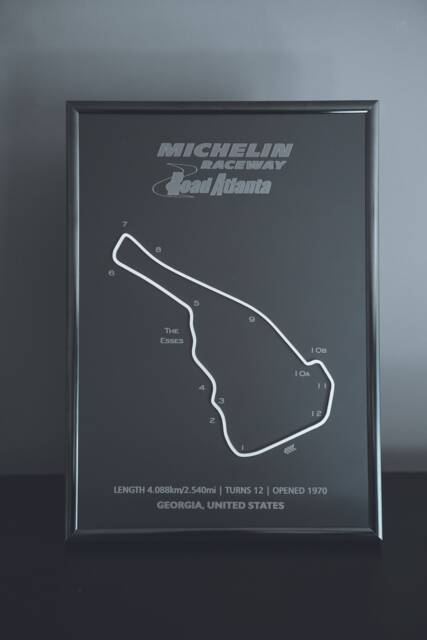 Road Atlanta Circuit - Full Metal Wall Art Frame F1 Gifts Room Decor Christmas Gift Raceway Hanging - image 1