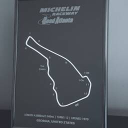 Road Atlanta Circuit - Full Metal Wall Art Frame F1 Gifts Room Decor Christmas Gift Raceway Hanging - thumbnail 3