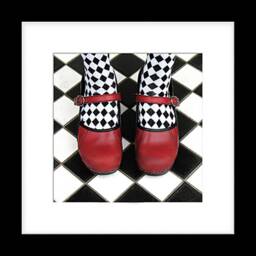 Framed Picture 12x12 cm Orginal Old Vintage Photography Wooden Frame With Passe-Partout Red Shoes Vintage Alice in Wonderland - thumbnail 2