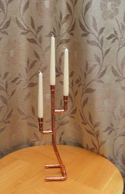 Hand Made Copper Candlestick Holder - image 1