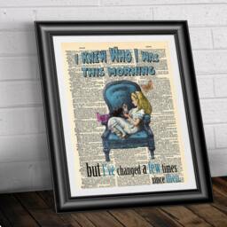 Alice in Wonderland Art Print Vintage Dictionary Page, Blue Quote - 8x10 - thumbnail 2