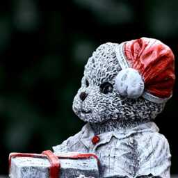 stone Bear Gift Sculpture Outdoor Teddy Figurine Concrete Animal Decoration Handmade Figure Cement Ornament Lover - thumbnail 3