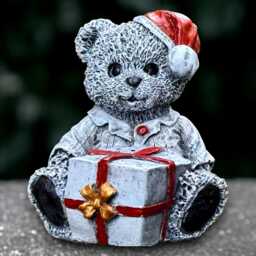 stone Bear Gift Sculpture Outdoor Teddy Figurine Concrete Animal Decoration Handmade Figure Cement Ornament Lover - thumbnail 1