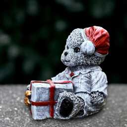 stone Bear Gift Sculpture Outdoor Teddy Figurine Concrete Animal Decoration Handmade Figure Cement Ornament Lover - thumbnail 2