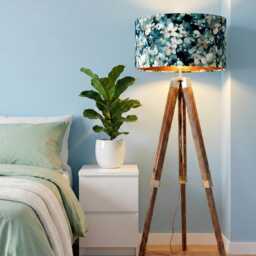 Handmade By Order Luxury Water Coolers Floral Abstract Art Print On Velvet Drum Lamp Shade All Shapes & Sizes Available - thumbnail 2