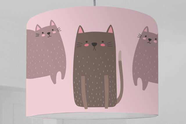 Lampshade Kids Lamp Cats Nursery Living Room - image 1