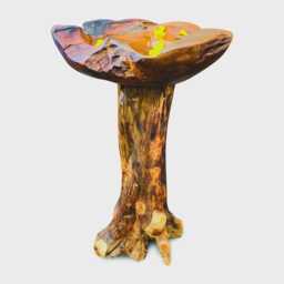Large Teak Root Bird Bath - 120cm Tall - Hand Carved, Natural Wood - thumbnail 4