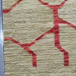Nordic Runner Kilim Rug, Modern Artisan Scandinavian Afghan Turkish Abstract Art Wool Rug 206x69 cm - thumbnail 4