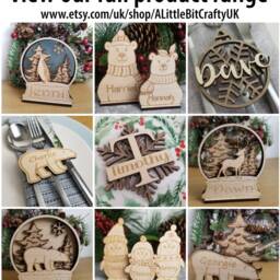 Christmas Dinner Place Name, Snowflake Personalised Wooden Name Tag For Xmas Functions, Bauble Gift Tag, Wedding Favour - thumbnail 3
