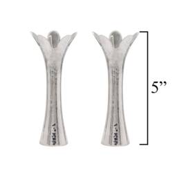 Yair Emanuel Modern Hammered Candlestick Holders Flower Petal - Minimal Tapered Candle Pillar - thumbnail 4