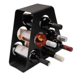 Designer Wine Rack Industrial // Metal Black Standing Modern Vintage Stand - thumbnail 2