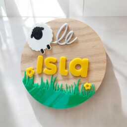 Personalised Sheep Nursery Sign Children's Bedroom Decor - thumbnail 1