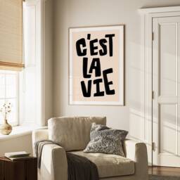 C'est La Vie Print, Colourful Trendy Wall Art, Home Decor, Apartment Living Room Gallery Wall, Unframed - thumbnail 3