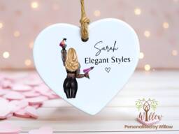 Personalized Hairdresser Ceramic Ornament Stylist Thank You Gift - thumbnail 1