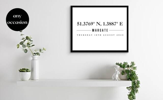 Custom Wedding Coordinates Print Personalized Map Art Gift - image 1