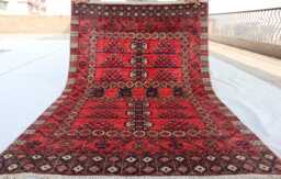 4'3x5'11 Red Brand Kazak Farmhouse Rug, Handmade Medallion Wool Area Afghan Luxury Design Bedroom Livingroom Office D??cor Rug
