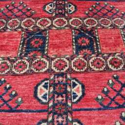 4'3x5'11 Red Brand Kazak Farmhouse Rug, Handmade Medallion Wool Area Afghan Luxury Design Bedroom Livingroom Office D??cor Rug - thumbnail 3