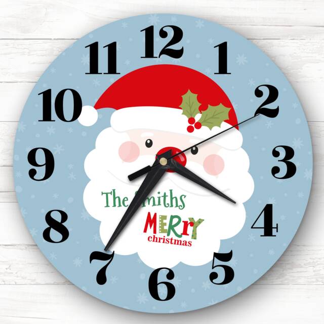 Santa Claus Christmas Personalised Gift Clock - image 1