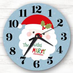 Santa Claus Christmas Personalised Gift Clock - thumbnail 1