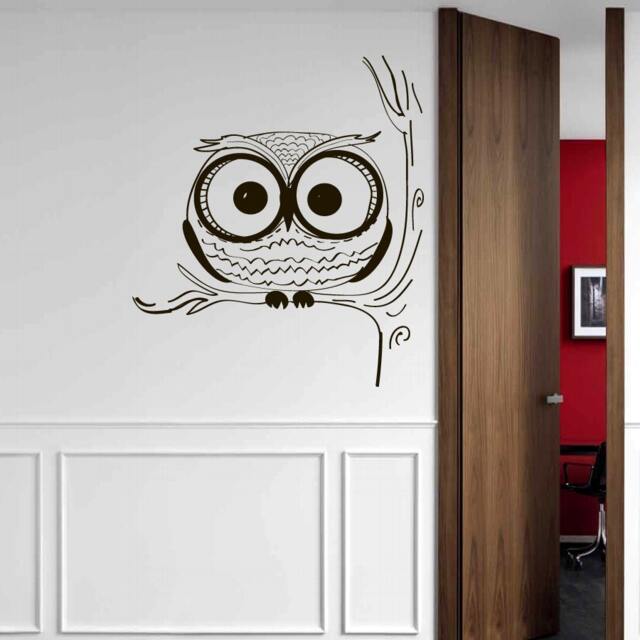 Wall Decals Owl Branch Decal Vinyl Sticker Art Home Decor Mural Bathroom Kitchen Bedroom Eg25 - image 1