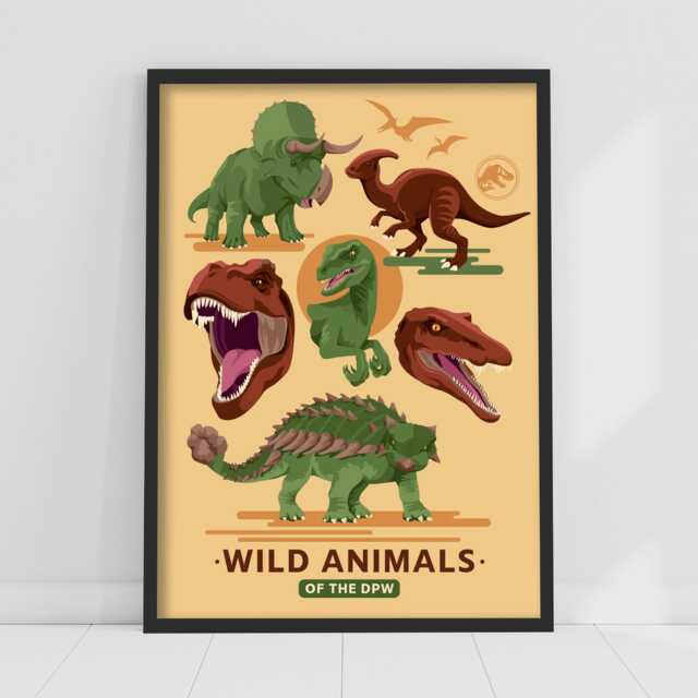 Jurassic Chaos Theory Print - Wild Animals Of The Dpw Wall Art - image 1
