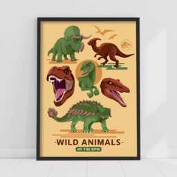 Jurassic Chaos Theory Print - Wild Animals Of The Dpw Wall Art - thumbnail 1