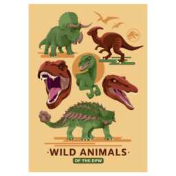 Jurassic Chaos Theory Print - Wild Animals Of The Dpw Wall Art - thumbnail 3