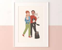Portrait Customisable Print - Christmas Gift Couple Wedding Home Anniversary Engagement Valentine's Favourite Pet Birthday Love Friend - thumbnail 1
