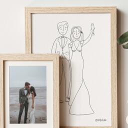 Portrait Customisable Print - Christmas Gift Couple Wedding Home Anniversary Engagement Valentine's Favourite Pet Birthday Love Friend - thumbnail 2