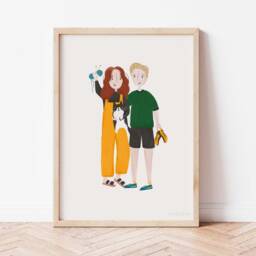 Portrait Customisable Print - Christmas Gift Couple Wedding Home Anniversary Engagement Valentine's Favourite Pet Birthday Love Friend - thumbnail 3