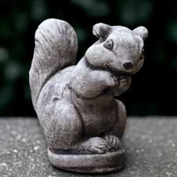 Outdoor Squirrel Statue Concrete Animal Figurine Stone With Nut Decoration Handmade Wildlife Ornament Lover Gift Yard Art - thumbnail 1