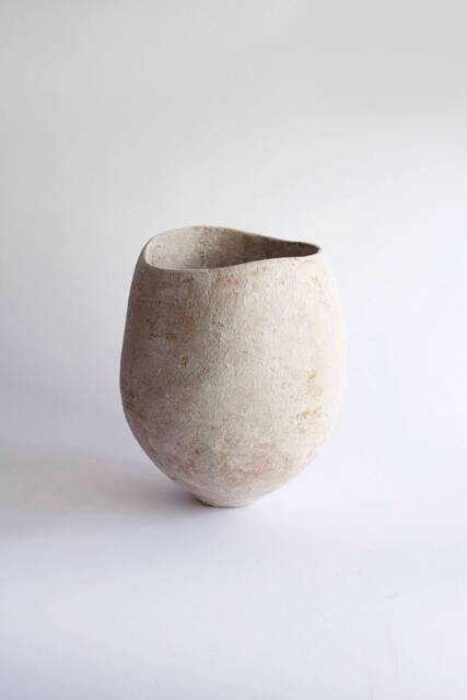 Sculptural Ceramic Vase Wabi Sabi Art Object Japandi Stoneware Centerpiece Hand-Built in Barcelona - image 1
