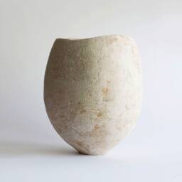 Sculptural Ceramic Vase Wabi Sabi Art Object Japandi Stoneware Centerpiece Hand-Built in Barcelona - thumbnail 3