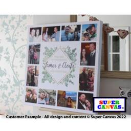 Wedding Guest Welcome Sign Board Personalised Custom Rustic Handmade Couple Portrait Picture Photo Display Framed Canvas Print Gift - thumbnail 3