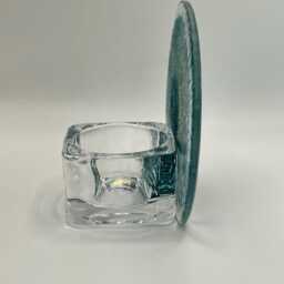 Circular Fused Glass Snowdrop Tea Light Holder - thumbnail 3