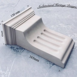 Two Small Handmade Victorian Plaster Fluted Corbels - H165mm X W130mm D65mm - thumbnail 2