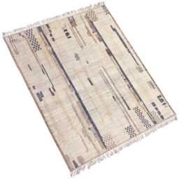 Handwoven Wool Rug Large Vintage Berber Kilim, Bohemian Tribal Design - thumbnail 4
