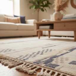 Handwoven Wool Rug Large Vintage Berber Kilim, Bohemian Tribal Design - thumbnail 3