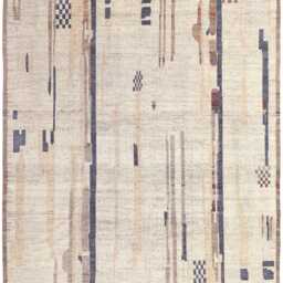 Handwoven Wool Rug Large Vintage Berber Kilim, Bohemian Tribal Design - thumbnail 2