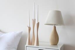 Handmade Ash Wood Candlestick Set Scandinavian Rustic Home Decor - thumbnail 1