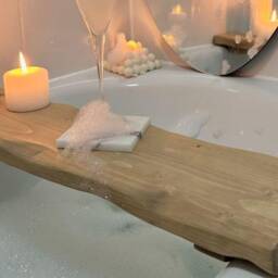 Bath Tray - Beautifully Crafted, Wavey Edge, Solid Wood Tray. Custom Size Made To Measure. Selection Of Colours. Handmade - thumbnail 2