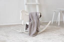 Merino Wool Baby Blanket, Crochet Edges Knit, Newborn Gift