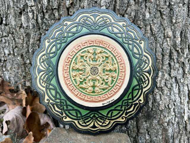 Medieval Flower - Cast Paper Irish Art Scottish Celtic Knot Medieval - image 1