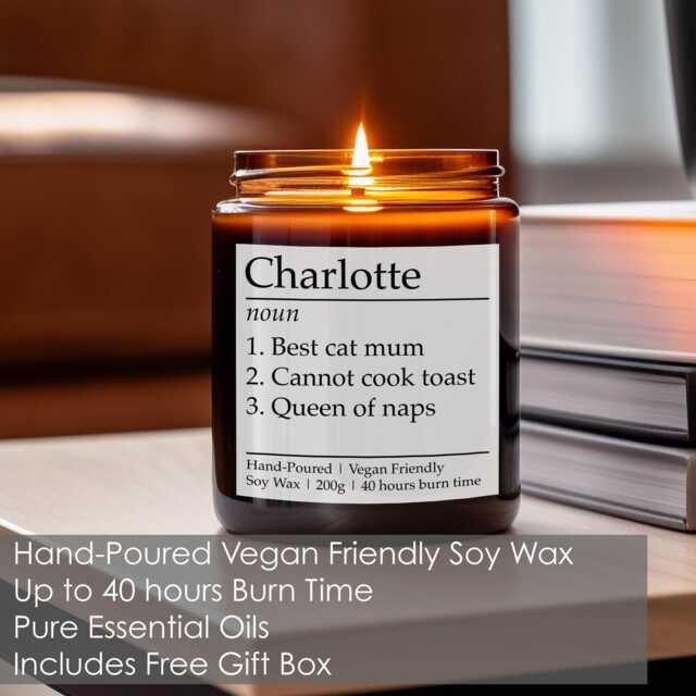Name Definition Candle, Custom Funny Birthday Gift, Christmas Best Friend Personalized Gift For Mum, Mom, Nana, Gran, Girlfriend Present - image 1