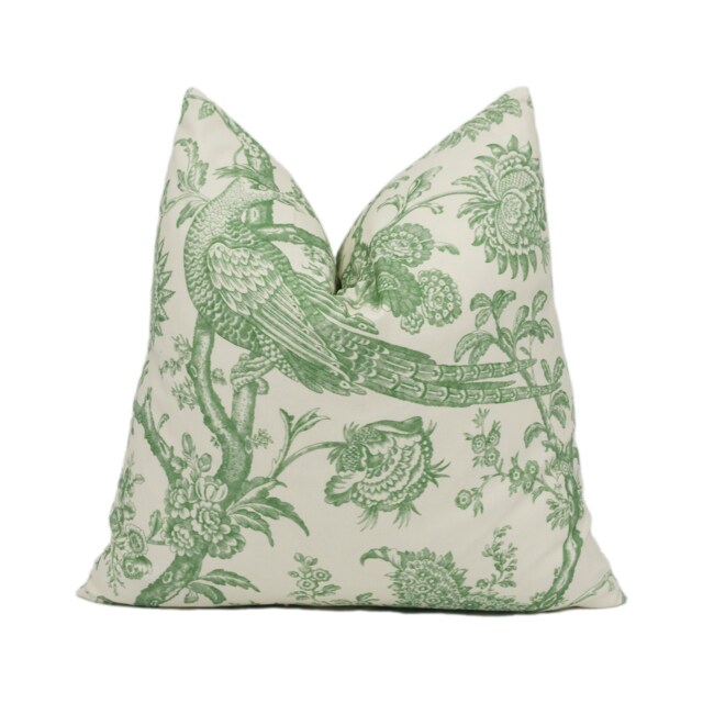 Brunschwig & Fils - Cevennes Print Aloe Floral Chinoiserie Inspired Bird Cushion Cover Handmade Throw Pillow Designer Home D??cor - image 1