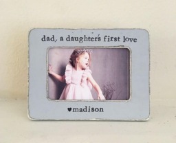 Personalized Picture Frame Father Daughter Gift, Vintage Gray, Fits 4x6 Photo - thumbnail 1